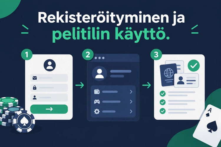 Rekisteröityminen ja pelitilin käyttö